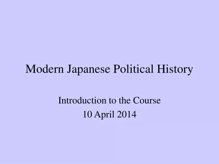 modern japanese political history