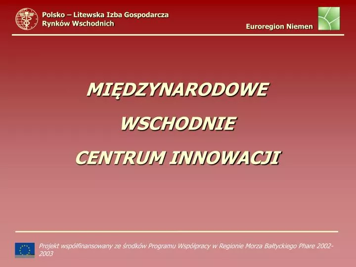 mi dzynarodowe wschodnie centrum innowacji