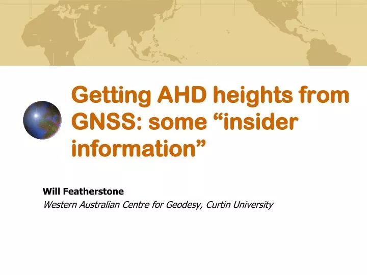 getting ahd heights from gnss some insider information