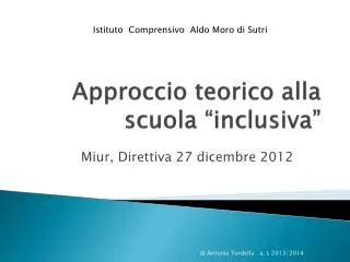 approccio teorico alla scuola inclusiva