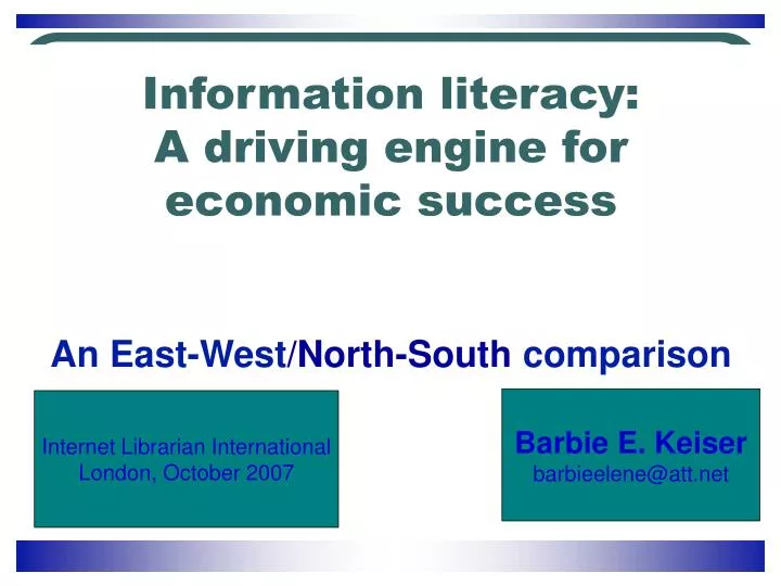 information literacy a driving engine for economic success