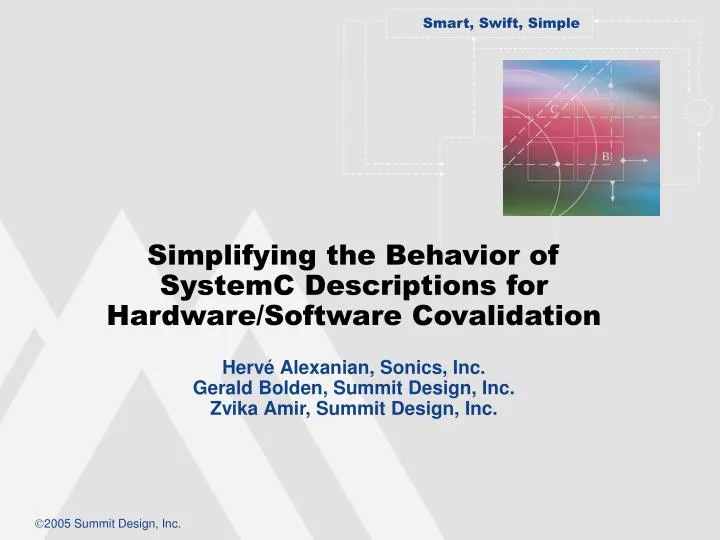 simplifying the behavior of systemc descriptions for hardware software covalidation