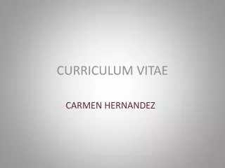 curriculum vitae