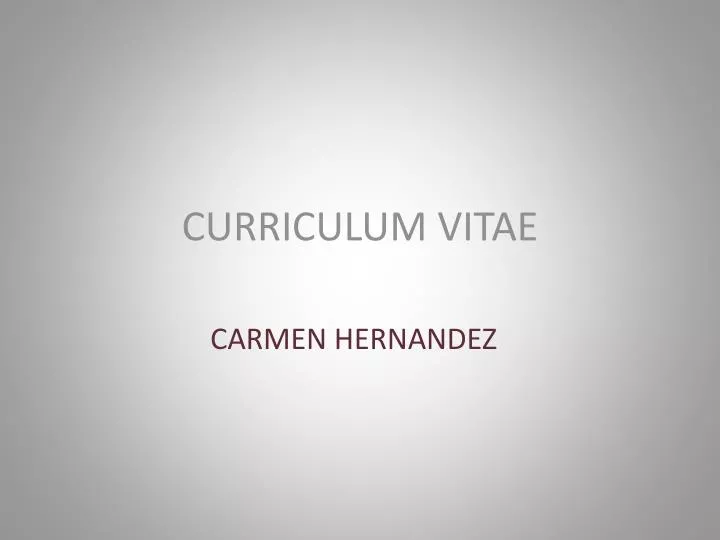 curriculum vitae