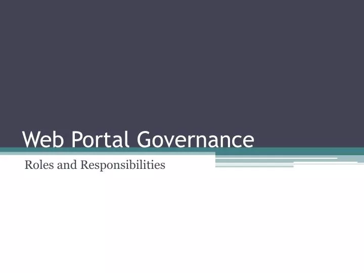 web portal governance