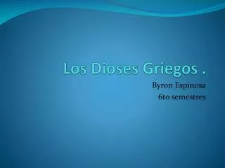los dioses griegos