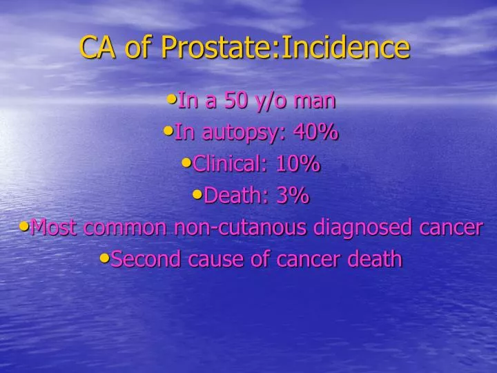 ca of prostate incidence