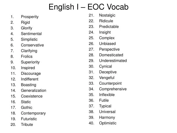 english i eoc vocab