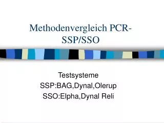 methodenvergleich pcr ssp sso