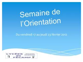 semaine de l orientation