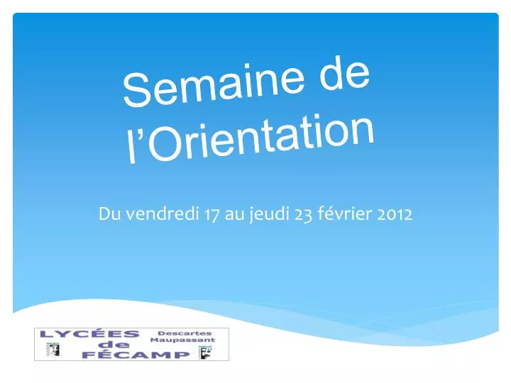 semaine de l orientation