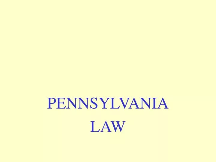 pennsylvania law