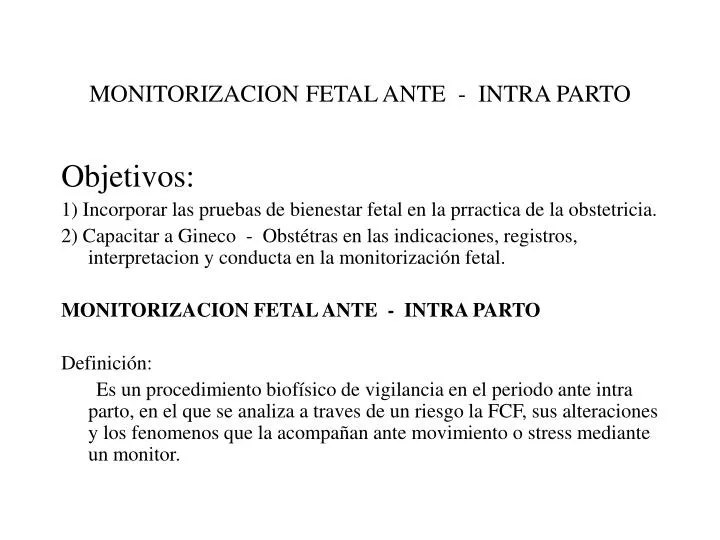 monitorizacion fetal ante intra parto