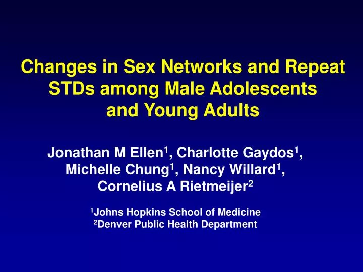 changes in sex networks and repeat stds among male adolescents and young adults