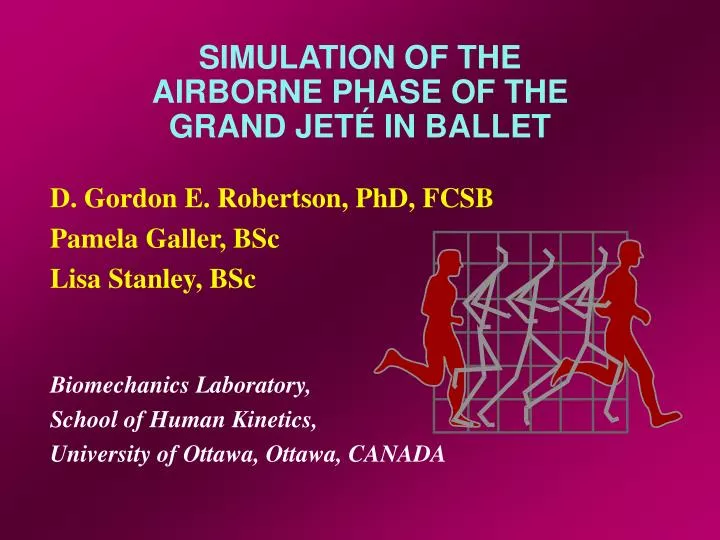 simulation of the airborne phase of the grand jet in ballet