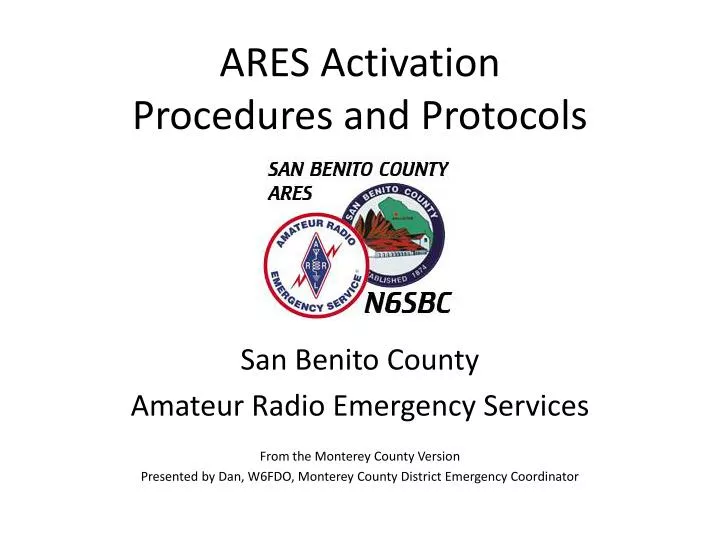 ares activation procedures and protocols