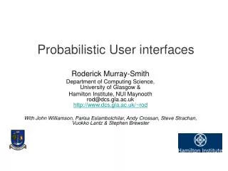 Probabilistic User interfaces