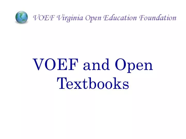 voef and open textbooks