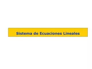 sistema de ecuaciones lineales
