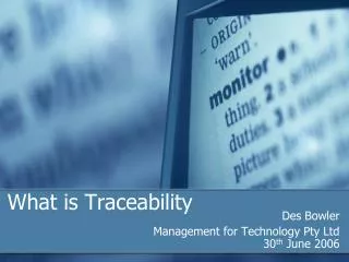 What is Traceability