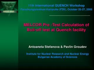 MELCOR Pre -Test Calculation of Boil-off test at Quench facility