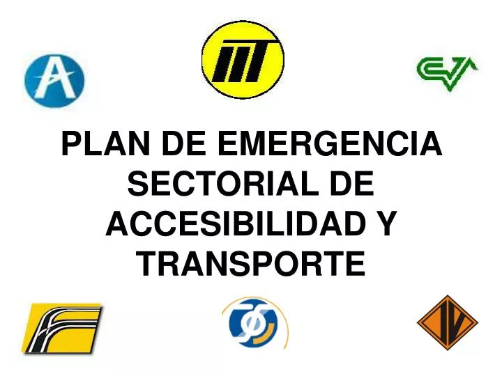 plan de emergencia sectorial de accesibilidad y transporte