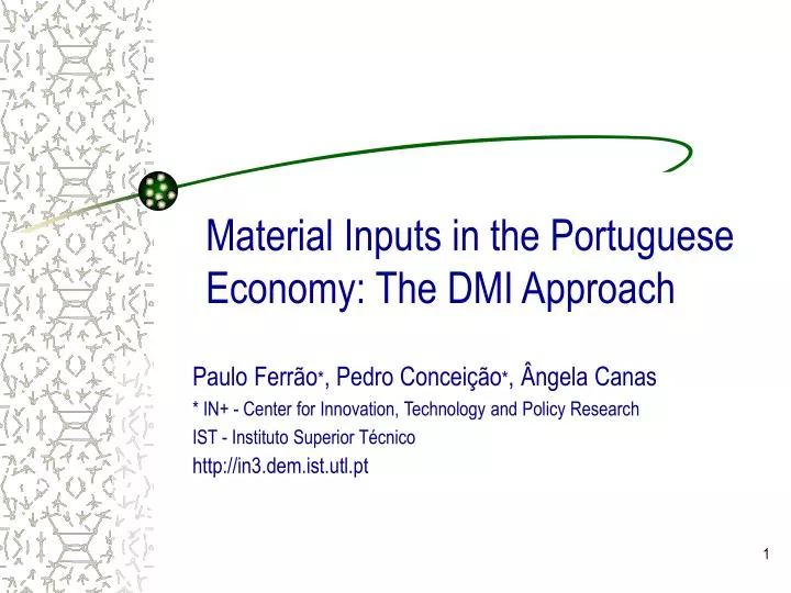 material inputs in the portuguese economy the dmi approach