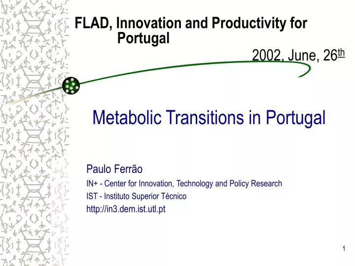 metabolic transitions in portugal