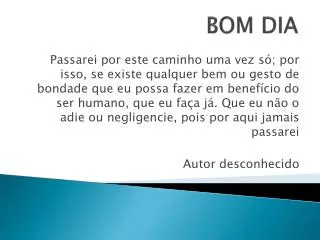 bom dia
