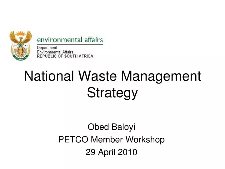 national waste management strategy