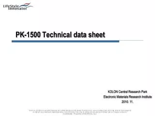PK-1500 Technical data sheet