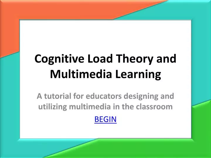 cognitive load theory and multimedia learning