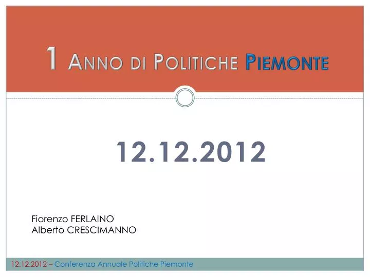 1 anno di politiche piemonte