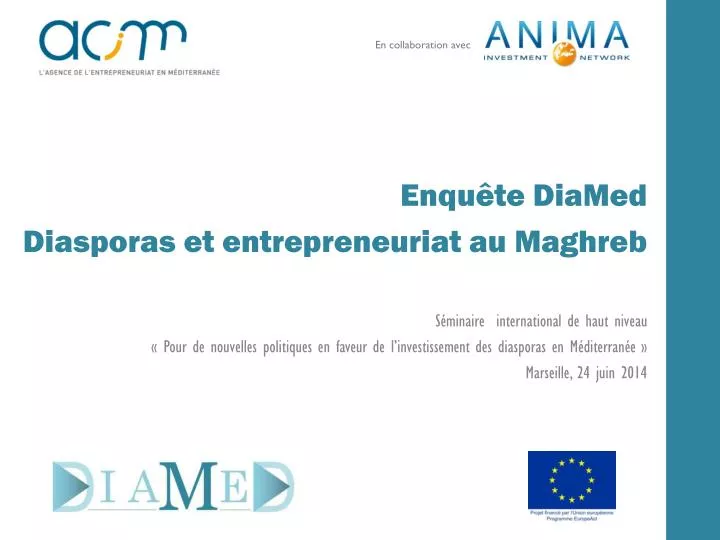 enqu te diamed diasporas et entrepreneuriat au maghreb