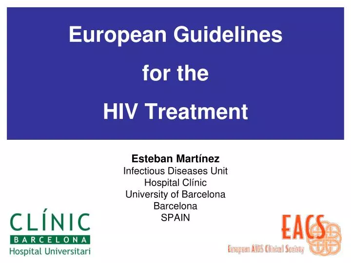 european guidelines for the hiv treatment