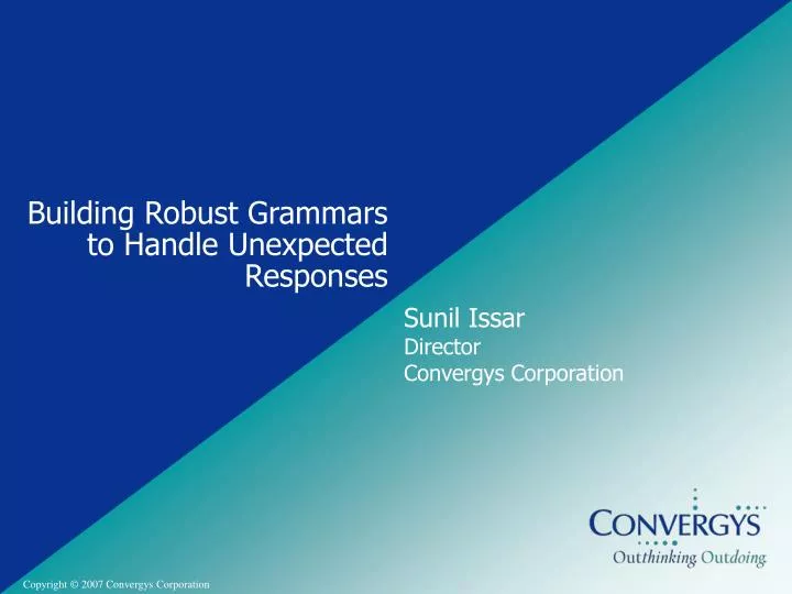 building robust grammars to handle unexpected responses