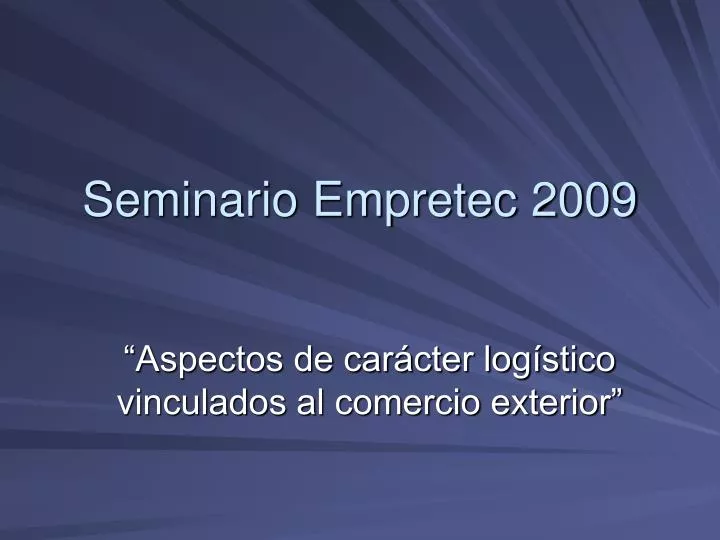 seminario empretec 2009