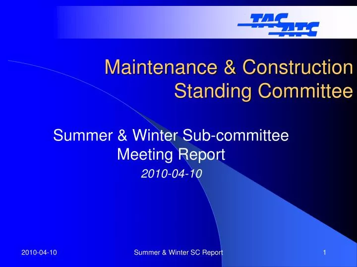 maintenance construction standing committee