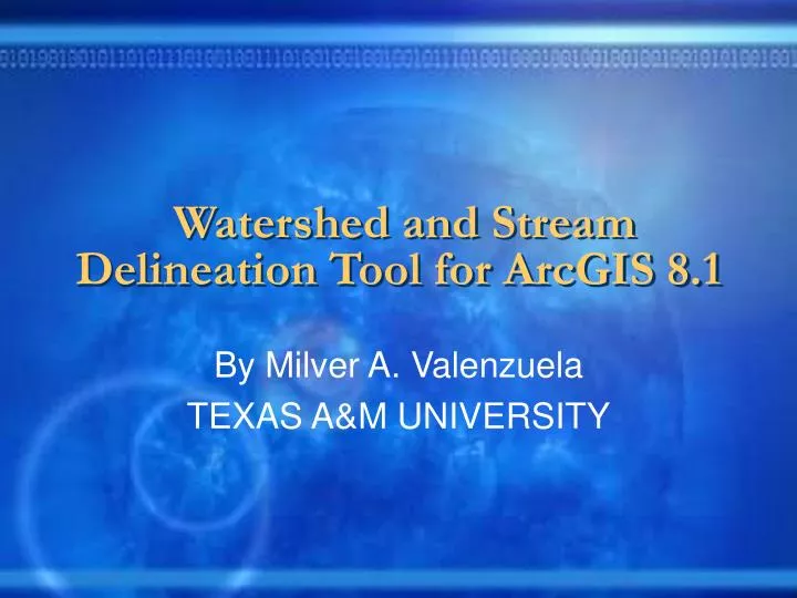 watershed and stream delineation tool for arcgis 8 1