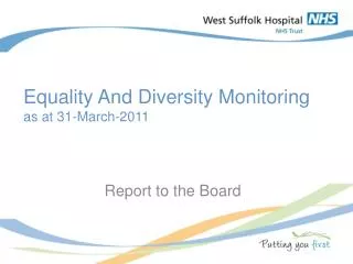 Equality And Diversity Monitoring as at 31-March-2011
