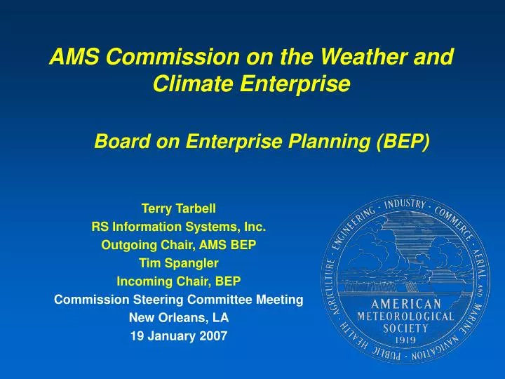 ams commission on the weather and climate enterprise