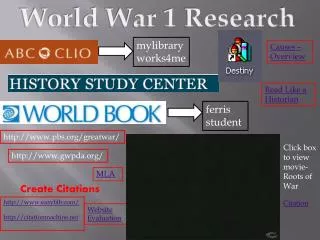 World War 1 Research