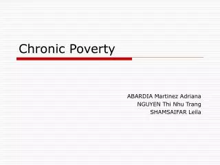 Chronic Poverty