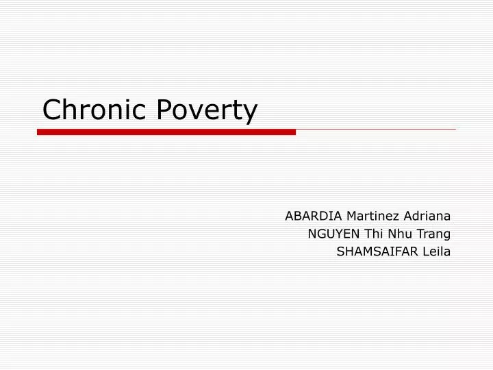 chronic poverty