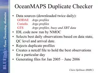 OceanMAPS Duplicate Checker