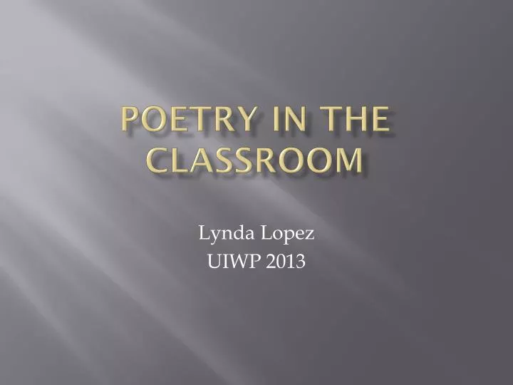 poetry in the classroom