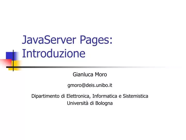 javaserver pages introduzione