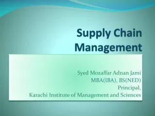 Supply Chain Management