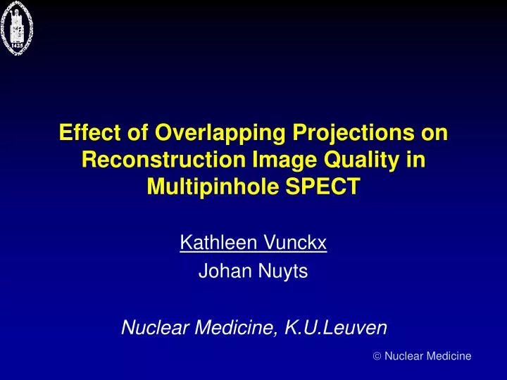 effect of overlapping projections on reconstruction image quality in multipinhole spect