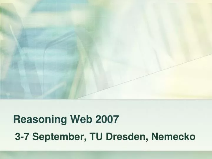 reasoning web 2007